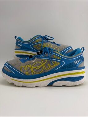 HOKA One One Bondi 3 Men's Size 12.5 Running Shoes Brilliant Blue/Hi Rise/Citrus